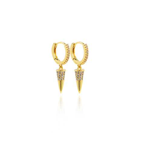 Shiny Bullet Zircon Earrings-DIY Jewelry Making Accessories   13x26mm