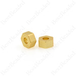 Hexagon Spacer Beads,14K Matte Gold Plated Geometric Charms,Jewelry Making Supplies 6.5x2.8mm