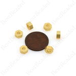 Hexagon Spacer Beads,14K Matte Gold Plated Geometric Charms,Jewelry Making Supplies 6.5x2.8mm