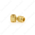 Matte Gold Hexagon Beads,Large Hole Geometric Tube Spacers,Unique Jewelry Making Accessories 6x7.5mm