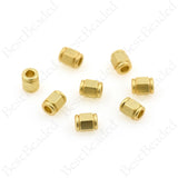 Matte Gold Hexagon Beads,Large Hole Geometric Tube Spacers,Unique Jewelry Making Accessories 6x7.5mm