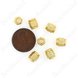 Matte Gold Hexagon Beads,Large Hole Geometric Tube Spacers,Unique Jewelry Making Accessories 6x7.5mm
