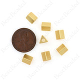 Triangle Tube Beads,14K Matte Gold Plated Triangle Spacers,DIY Original Jewelry Findings 5.8x6.8mm