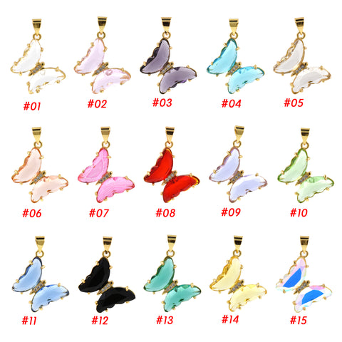 Shiny Butterfly Pendant-DIY Jewelry Making Accessories   20x24mm