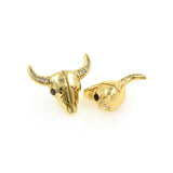 Exquisite Micro-Pavé Ox Head Spacer Beads-DIY Jewelry Making Accessories  17x14mm