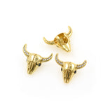 Exquisite Micro-Pavé Ox Head Spacer Beads-DIY Jewelry Making Accessories  17x14mm
