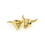 Exquisite Micro-Pavé Ox Head Spacer Beads-DIY Jewelry Making Accessories  17x14mm