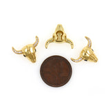 Exquisite Micro-Pavé Ox Head Spacer Beads-DIY Jewelry Making Accessories  17x14mm