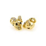 Demon Skull Beads,Pave Cubic Zirconia Skull Head Charm,Unique Jewelry Accessories 13x15mm