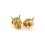 Ox Horn Skull Beads,Gold Skull Spacers for Bracelet/Necklace Making Supplies 10x10mm