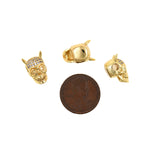 Ox Horn Skull Beads,Gold Skull Spacers for Bracelet/Necklace Making Supplies 10x10mm