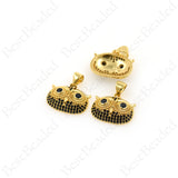 Gold Owl Pendant,Animal Bracelet/Necklace Accessories,Jewelry Supplies 17x14mm
