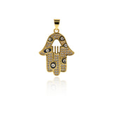 Enamel Hand of Fatima Pendant,Blue Eye Hand Charms,DIY Jewelry Findings 20x27mm