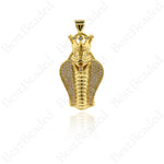 King Cobra pendant,gold snake charms,animal jewelry making accessories 16x28mm