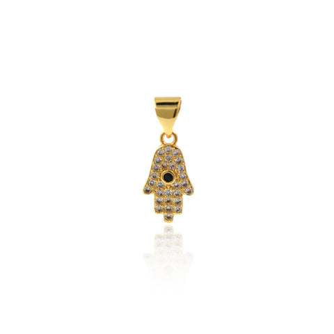 Exquisite Micropavé Hamsa Pendant-DIY Jewelry Making Accessories   7.5x14mm
