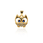 Gold Plated Owl Pendant,DIY Animal Jewelry Accessories 15x16mm