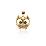 Gold Plated Owl Pendant,DIY Animal Jewelry Accessories 15x16mm