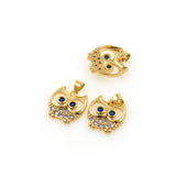 Gold Plated Owl Pendant,DIY Animal Jewelry Accessories 15x16mm