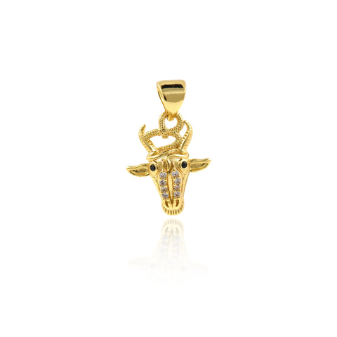 Goat Pendant,Gold Plated Sheep Animal Charms for Jewelry Making 12x15mm