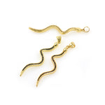 Snake Pendant,Minimalist Animal Charms,Snake Jewelry Making 9X45mm