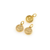 Smiley Face Pendant,Micro Pave CZ Happy Face Charms for DIY Jewelry Accessories 9x10.5mm