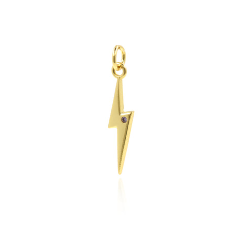 Mini Lightning Pendant,Gold Lightning Charms,Personalized Jewelry Making 5x22mm