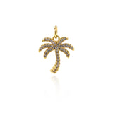 Palm Tree Pendant,Gold Plated Coconut Tree Charms,DIY Unique Jewelry Supplies 13x15mm