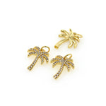 Palm Tree Pendant,Gold Plated Coconut Tree Charms,DIY Unique Jewelry Supplies 13x15mm