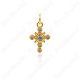 Gold Plated Cross Pendant,Christian Symbol Charms,Religious Jewelry Making Accessories 9x14mm