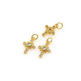 Gold Plated Cross Pendant,Christian Symbol Charms,Religious Jewelry Making Accessories 9x14mm