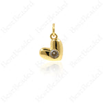 Mini Heart Pendant,Gold Love Heart Charms,DIY Minimalist Jewelry Accessories 10x12mm