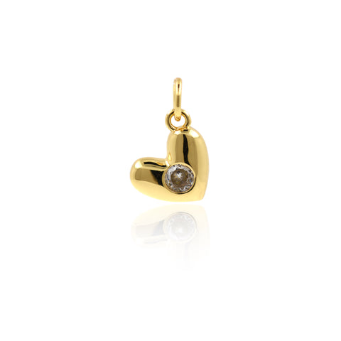 Minimalist Heart Shaped Zircon Pendant-DIY Jewelry Making Accessories   10x12mm
