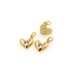 Minimalist Heart Shaped Zircon Pendant-DIY Jewelry Making Accessories   10x12mm