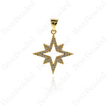 North Star Pendant,Gold Plated Polaris Charm,for DIY Jewelry Findings 20x22mm