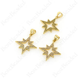 North Star Pendant,Gold Plated Polaris Charm,for DIY Jewelry Findings 20x22mm
