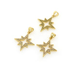 Exquisite Micropavé Polaris Pendant-DIY Jewelry Making Accessories   20x22mm