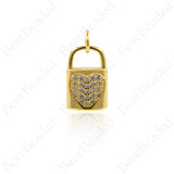 Dainty Padlock Charm,Mini Love Lock Pendant for Unique Jewelry Accessories 9x14mm