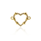 Exquisite Micropavé Heart Pendant-DIY Jewelry Making Accessories   21x15mm