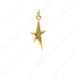 Gold Plated Lucky Star Pendant,DIY Minimalist Jewelry Making Accessories 11x24mm