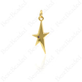 Gold Plated Lucky Star Pendant,DIY Minimalist Jewelry Making Accessories 11x24mm