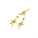 Minimalist Star Zircon Pendant-DIY Jewelry Making Accessories   11x24mm