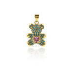 Exquisite Bear Zircon Pendant-DIY Jewelry Making Accessories   15x20mm