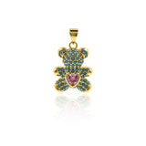 Exquisite Bear Zircon Pendant-DIY Jewelry Making Accessories   15x20mm