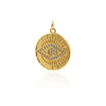 Exquisite Round Evil Eye Pendant-DIY Jewelry Making Accessories   20x22mm