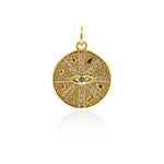 Exquisite Round Multi-Element Evil Eye Pendant-DIY Jewelry Making Accessories   15x17mm