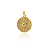 Exquisite Round Multi-Element Evil Eye Pendant-DIY Jewelry Making Accessories   15x17mm