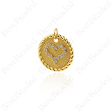 Round Heart Necklace Pendant,Gold Love Charms for Minimalist Jewelry Making 18mm