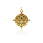 Exquisite Disc Zircon Pendant-DIY Jewelry Making Accessories   21x23mm