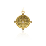 Exquisite Disc Zircon Pendant-DIY Jewelry Making Accessories   21x23mm