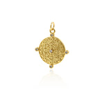 Exquisite Disc Zircon Pendant-DIY Jewelry Making Accessories   21x23mm